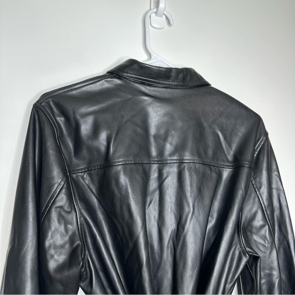 NWT Nic+Zoe Womens Black Faux Leather Knee Length Shirtdress Size Large and XL - Picture 8 of 11